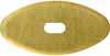 Oval Knife Guard #1, 15/16" wide by 1-7/8" long,, 1/8" thick, large oval slot 3/16" wide by 1/2" long, brass Oval Knife Guard #1, 15/16" wide by 1-7/8" long,, 1/8" thick, large oval slot 3/16" wide by 1/2" long, brass